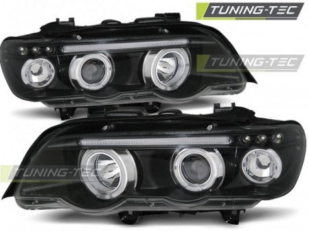 Fari Anteriori ANGEL EYES Neri per BMW X5 E53 09.99-10.03