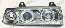 Carica l&#39;immagine nel visualizzatore di Gallery, BMW Serie 3 E36 4D Fari Anteriori Angeleye Chrome unico blocco