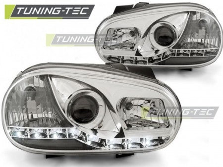 Fari Anteriori DAYLIGHT CHROME per VW GOLF MK4 09.97-09.0