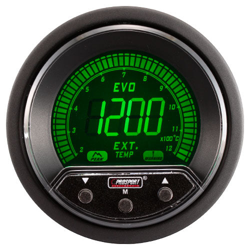 ProSport Evo EGT Manometro Temperatura Gas di Scarico (1200°C, 4 Colors)