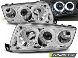 Fari Anteriori ANGEL EYES CHROME per SKODA FABIA I 12.99-08