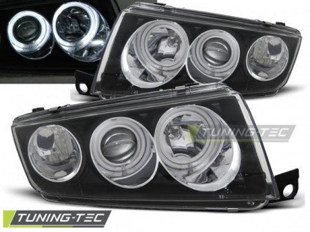 Fari Anteriori ANGEL EYES Neri per SKODA FABIA I 12.99-08