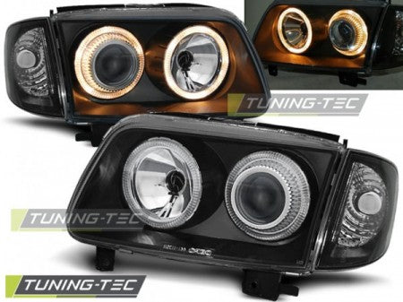 Fari Anteriori ANGEL EYES Neri per VW POLO 6N2 10.99-10.01