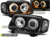 Fari Anteriori ANGEL EYES Neri per VW POLO 6N2 10.99-10.01