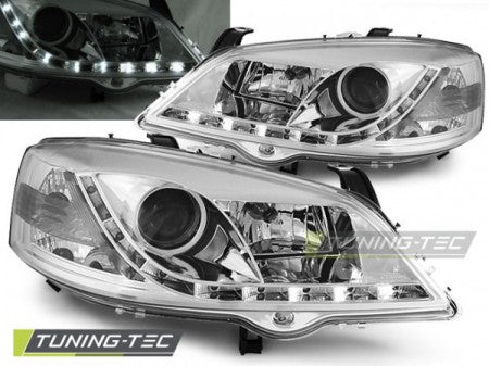 Fari Anteriori per OPEL ASTRA G 09.97-02.04 DAYLIGHT CHROME