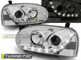 Fari Anteriori DAYLIGHT CHROME per VW GOLF MK3 91-97