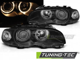 Fari Anteriori ANGEL EYES Neri per BMW Serie 3 E46 04.99-03 COUPE CABRIO