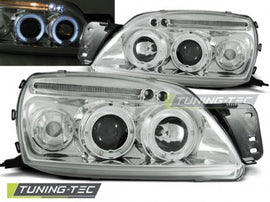 Fari Anteriori per FORD FIESTA MK5 09.99-04.02 ANGEL EYES CHROME