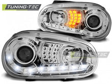 Carica l&#39;immagine nel visualizzatore di Gallery, Fari Anteriori DAYLIGHT CHROME per VW GOLF MK4 09.97-09.03