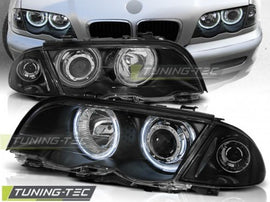 Fari Anteriori ANGEL EYES CCFL Neri per BMW Serie 3 E46 05.98-08.01 S/T