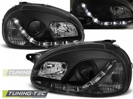 Fari Anteriori per OPEL CORSA B 02.93-10.00 DAYLIGHT Neri