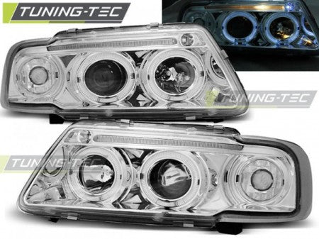 Fari Anteriori ANGEL EYES CHROME per AUDI A3 8L 08.96-08.00