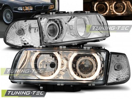 Fari Anteriori ANGEL EYES CHROME per BMW Serie 7 E38 06.94-08.98