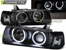 Carica l&#39;immagine nel visualizzatore di Gallery, Fari Anteriori ANGEL EYES CCFL Neri per BMW Serie 3 E36 12.90-08.99 S/C/T