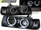 Fari Anteriori ANGEL EYES CCFL Neri per BMW Serie 3 E36 12.90-08.99 S/C/T