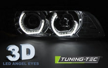 Carica l&#39;immagine nel visualizzatore di Gallery, Fari Anteriori ANGEL EYES 3D CHROME per BMW Serie 5 E39 09.95-06.03