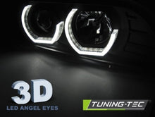 Carica l&#39;immagine nel visualizzatore di Gallery, Fari Anteriori ANGEL EYES 3D Neri per BMW Serie 5 E39 09.95-06.03