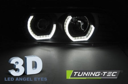 Fari Anteriori ANGEL EYES 3D Neri per BMW Serie 5 E39 09.95-06.03