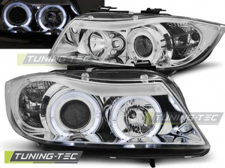 Fari Anteriori ANGEL EYES CHROME per BMW Serie 3 E90/E91 03.05-08.08