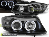 Fari Anteriori ANGEL EYES Neri per BMW Serie 3 E90/E91 03.05-08.08