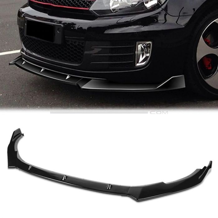 Lip Paraurti Anteriore Nero in Plastica ABS Volkswagen Golf MK6