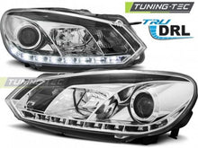 Carica l&#39;immagine nel visualizzatore di Gallery, Fari Anteriori TRUE DRL CHROME per VW GOLF MK6 10.08-12