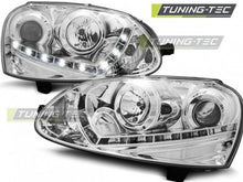 Carica l&#39;immagine nel visualizzatore di Gallery, Fari Anteriori DAYLIGHT CHROME per VW GOLF MK5 03-08