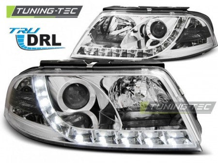 Fari Anteriori TRUE DRL CHROME per VW PASSAT 3BG 09.00-03.05