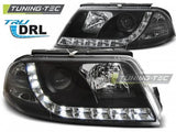 Fari Anteriori TRUE DRL Neri per VW PASSAT 3BG 09.00-03.05