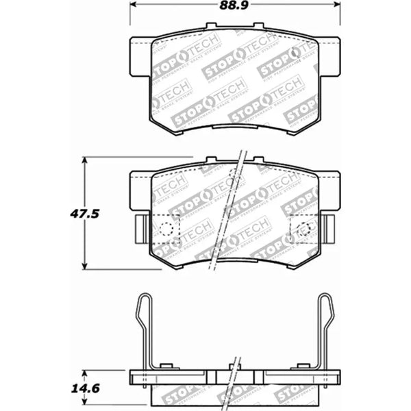 STOPTECH PASTICCHE FRENO POSTERIORI HONDA INTEGRA TYPE R DC2 96-00