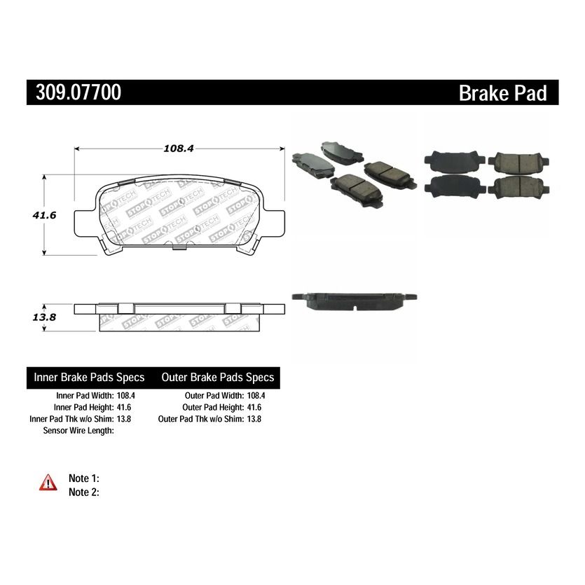 Pasticche posteriori Stoptech Sport Subaru Impreza GT 2.0 Turbo (GC8) (218HP/160KW) 1992 - 2000