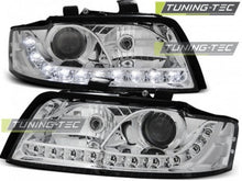 Carica l&#39;immagine nel visualizzatore di Gallery, Fari Anteriori DAYLIGHT CHROME per AUDI A4 B6 10.00-10.04