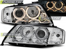 Carica l&#39;immagine nel visualizzatore di Gallery, Fari Anteriori ANGEL EYES CHROME per AUDI A6 C5 05.97-09.99