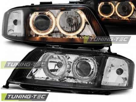 Fari Anteriori ANGEL EYES Neri per AUDI A6 C5 05.97-09.99