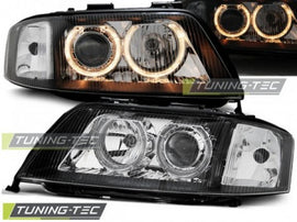 Fari Anteriori ANGEL EYES Neri per AUDI A6 C5 05.97-09.99