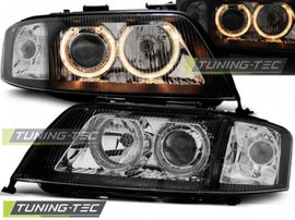 Fari Anteriori ANGEL EYES Neri per AUDI A6 C5 05.97-06.01