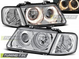 Fari Anteriori ANGEL EYES CHROME per AUDI A3 8L 08.96-08.00