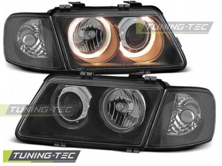 Fari Anteriori ANGEL EYES Neri per AUDI A3 8L 08.96-08.00