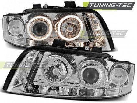 Fari Anteriori ANGEL EYES CHROME per AUDI A4 B6 10.00-10.04