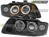 Fari Anteriori ANGEL EYES Neri per AUDI A4 B6 10.00-10.04