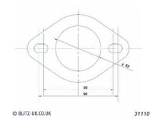 Carica l&#39;immagine nel visualizzatore di Gallery, Blitz Guarnizione di Scarico 62mm Bore 2 bolt fitta su 86-98mm centres