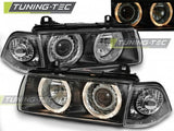 Fari Anteriori ANGEL EYES Neri per BMW Serie 3 E36 12.90-08.99 COUPE CABRIO