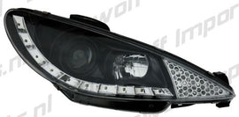 Peugeot 206 99-02 Fari Anteriori R8 Style a LED Neri V2