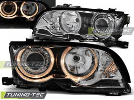 Fari Anteriori ANGEL EYES CHROME per BMW Serie 3 E46 09.01-03.03 COUPE CABRIO