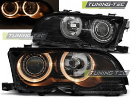Fari Anteriori ANGEL EYES Neri per BMW Serie 3 E46 09.01-03.03 COUPE CABRIO