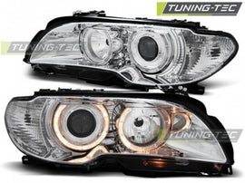 Fari Anteriori ANGEL EYES CHROME per BMW Serie 3 E46 04.03-06 COUPE CABRIO