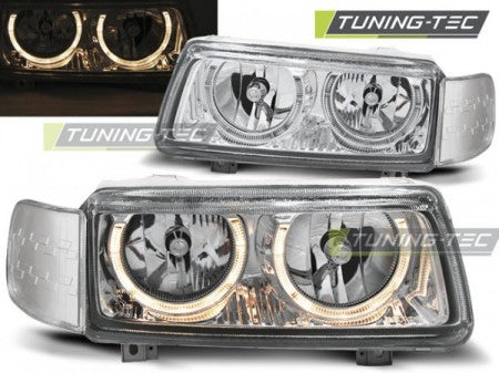 Fari Anteriori ANGEL EYES CHROME per VW PASSAT B4 11.93-05.97