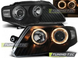 Fari Anteriori ANGEL EYES Neri per VW PASSAT B6 3C 03.05-10