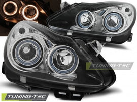 Fari Anteriori per OPEL CORSA D 04.06-11 ANGEL EYES Neri