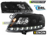 Fari Anteriori XENON TRUE DRL Neri per AUDI A6 C6 04.04-08